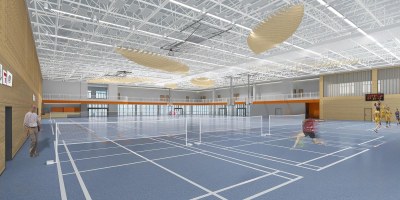 现代羽毛球馆3D模型下载